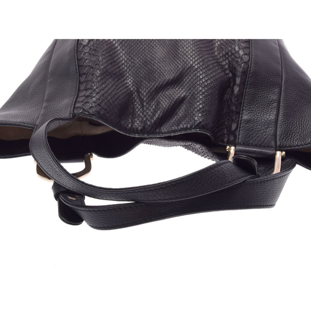 Gucci Tote Python Bag Black Leather - image 3